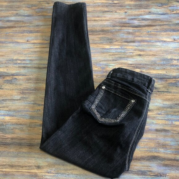 JZ Premium Jeans Skinny Low Rise Faux Rhinestone Embellished Womens Size 5 - Picture 10 of 15